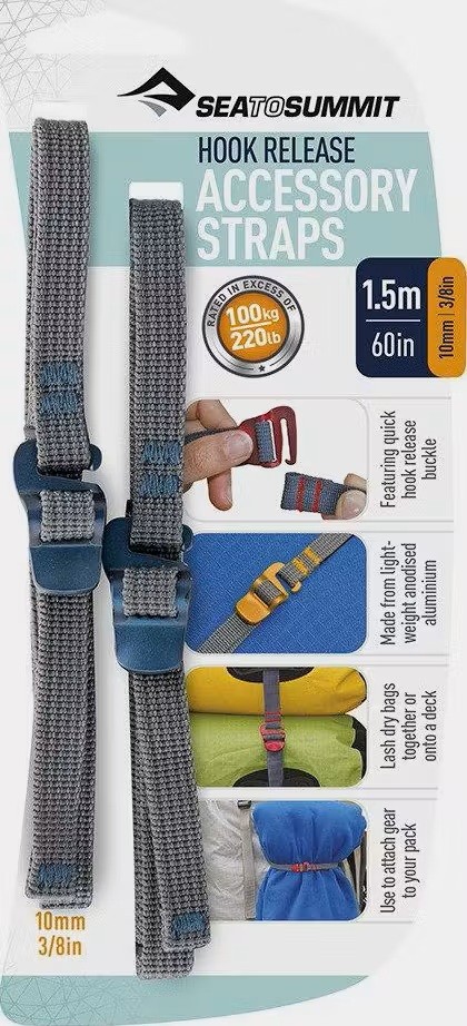 Ремък за багаж - Sea to Summit - Accessory Straps with Hook release 10 mm - Blue