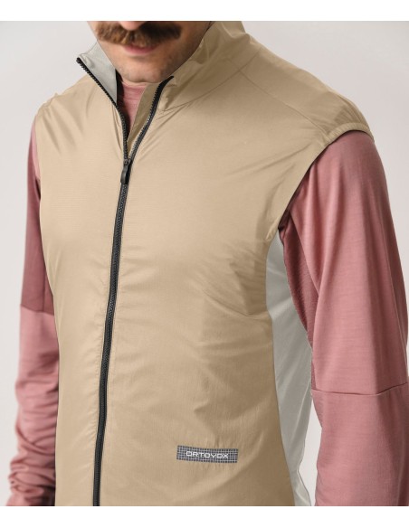 Ветроустойчив елек за колоездене - Ortovox - Sequence Wind Vest Mens - Dark linen